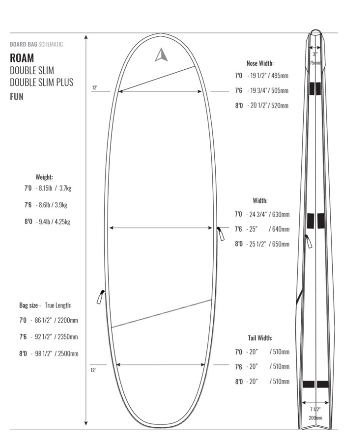 Roam sacca doppia da Viaggio Funboard Tech Plus Bag 7'0