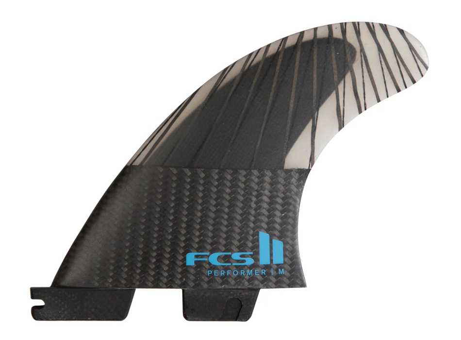 FCS II PERFORMER PC AIRCORE CARBON TRI FIN SET TRANQUILL BLU