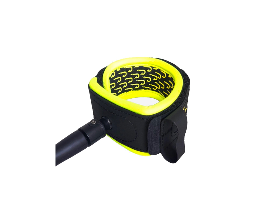 JUST LEASH PREMIUM COMP 6' BLACK YELLO FLUO