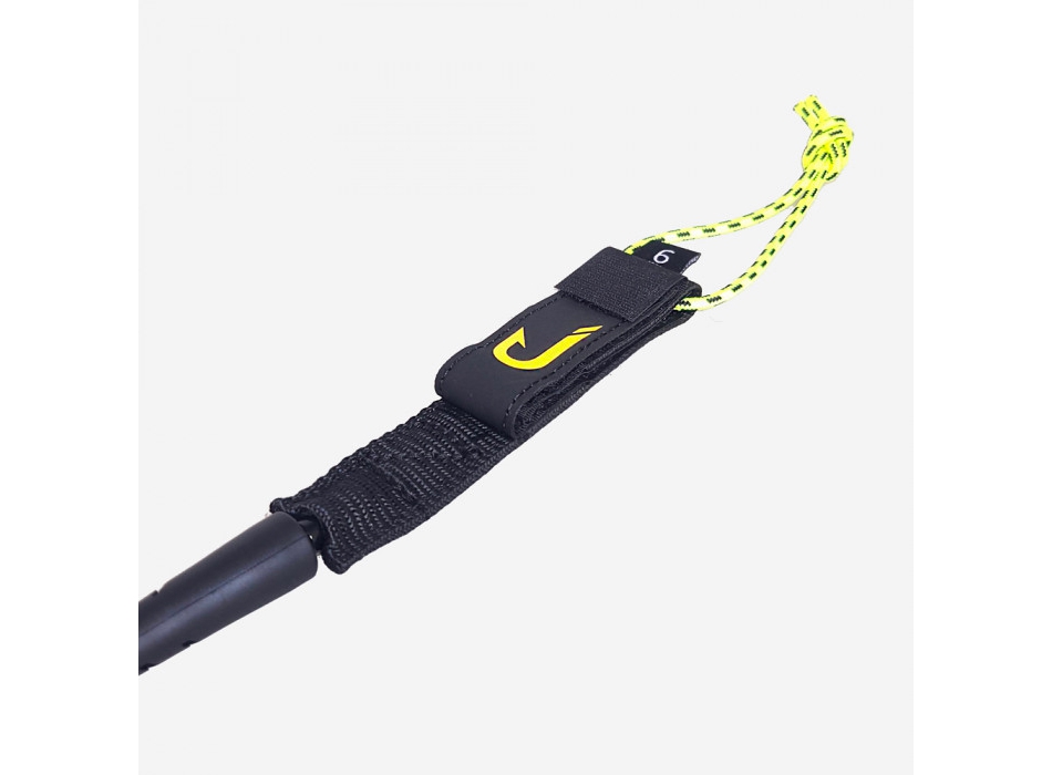 JUST LEASH PREMIUM COMP 6' BLACK YELLO FLUO