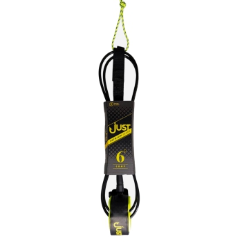 JUST LEASH PREMIUM COMP 6' BLACK YELLO FLUO