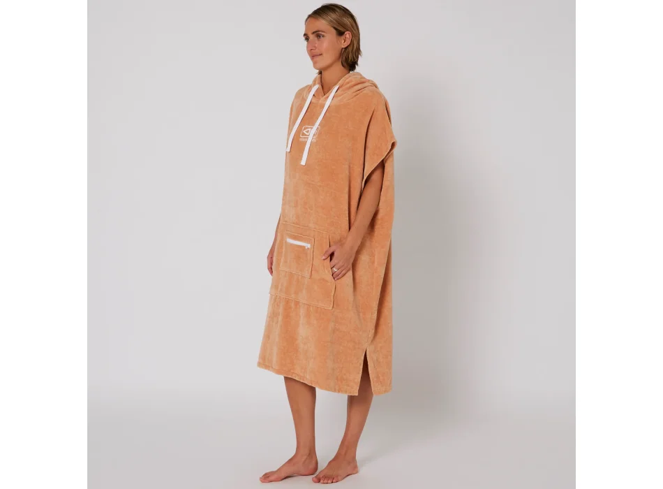 OCEAN & EARTH LADIES HOODED PONCHO IN SPUGNA DONNA CLAY