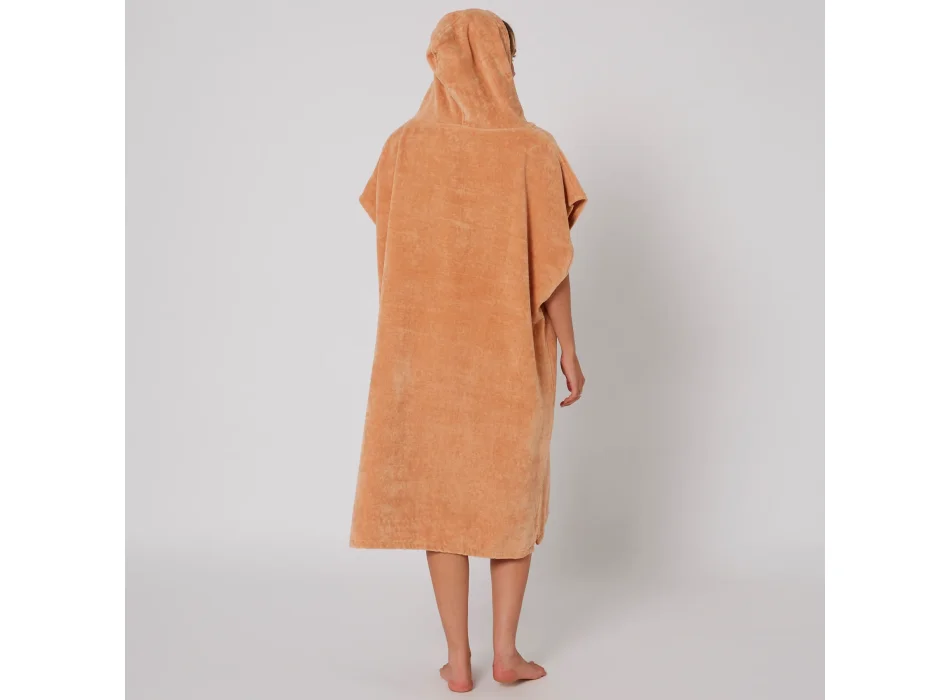 OCEAN & EARTH LADIES HOODED PONCHO IN SPUGNA DONNA CLAY