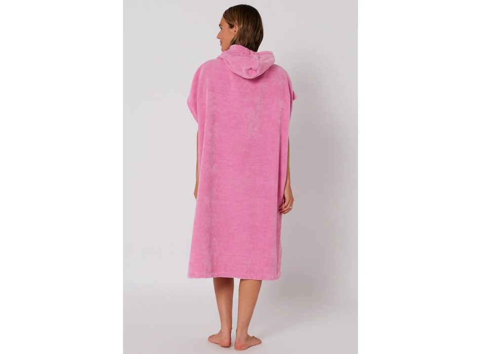 OCEAN & EARTH LADIES HOODED PONCHO IN SPUGNA DONNA MUSK PINK