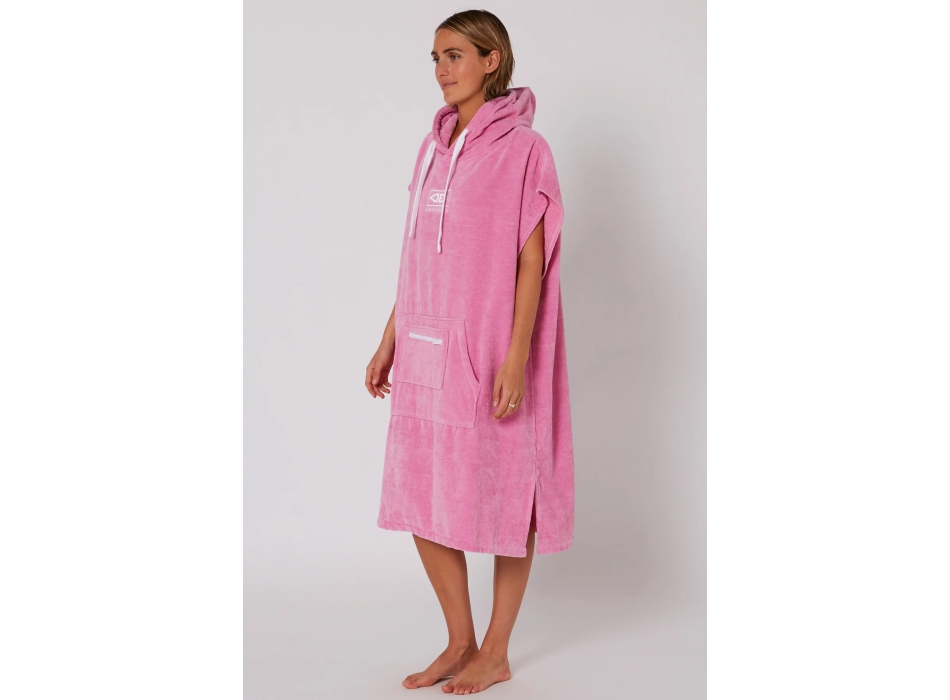 OCEAN & EARTH LADIES HOODED PONCHO IN SPUGNA DONNA MUSK PINK