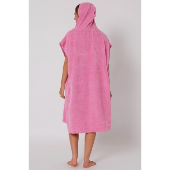 OCEAN & EARTH LADIES HOODED PONCHO IN SPUGNA DONNA MUSK PINK