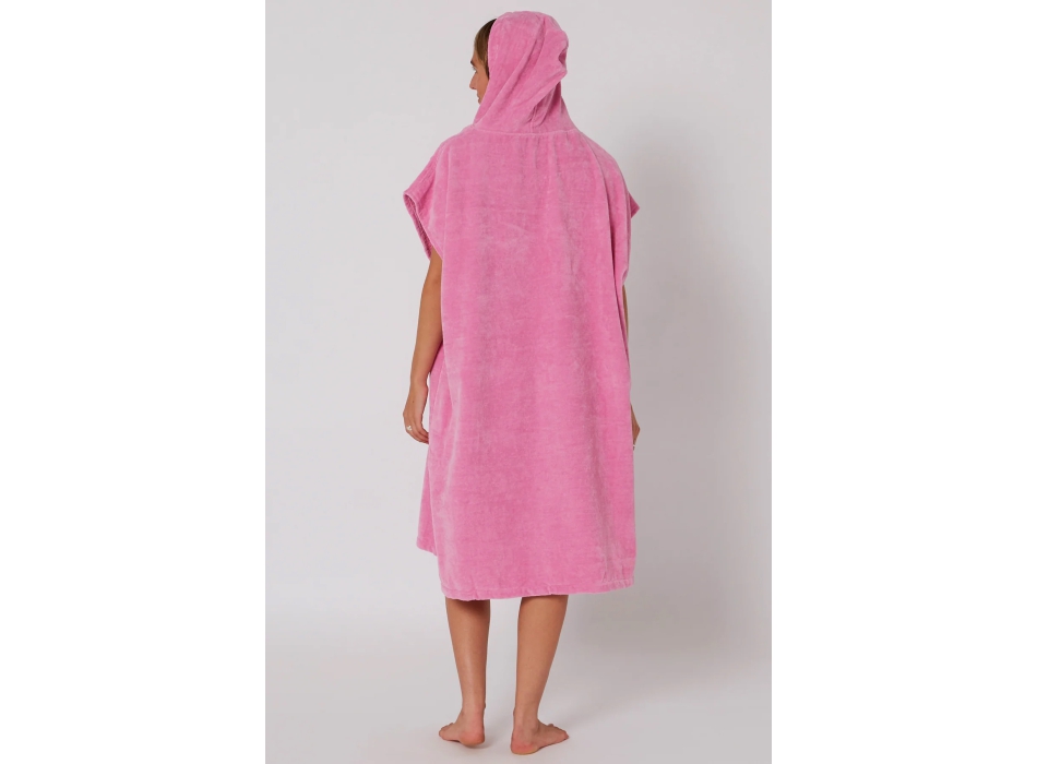 OCEAN & EARTH LADIES HOODED PONCHO IN SPUGNA DONNA MUSK PINK