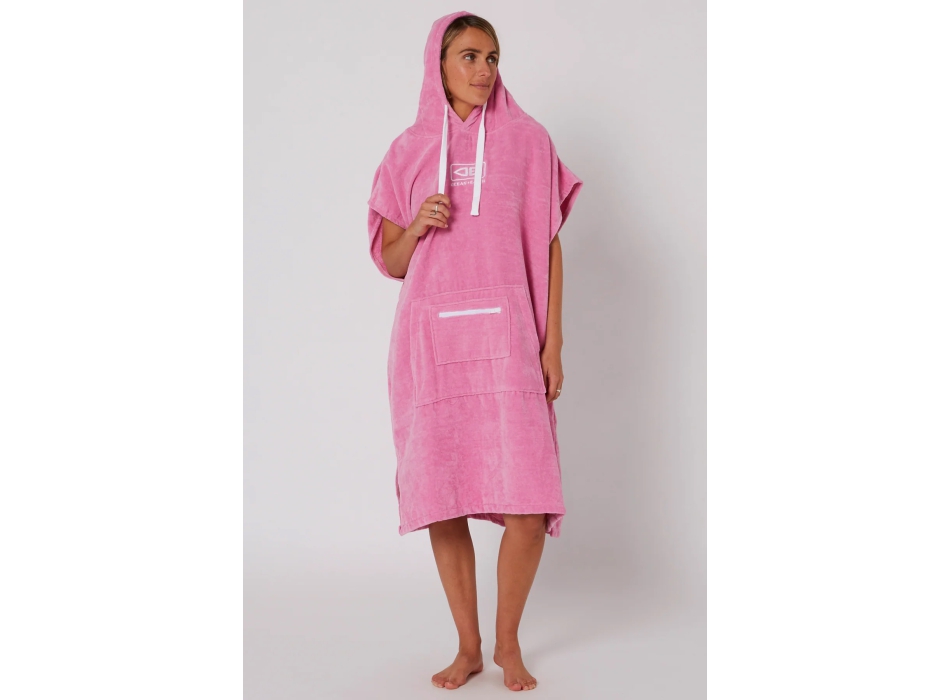 OCEAN & EARTH LADIES HOODED PONCHO IN SPUGNA DONNA MUSK PINK