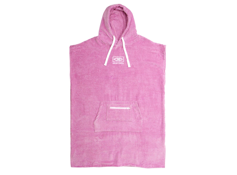 OCEAN & EARTH LADIES HOODED PONCHO IN SPUGNA DONNA MUSK PINK