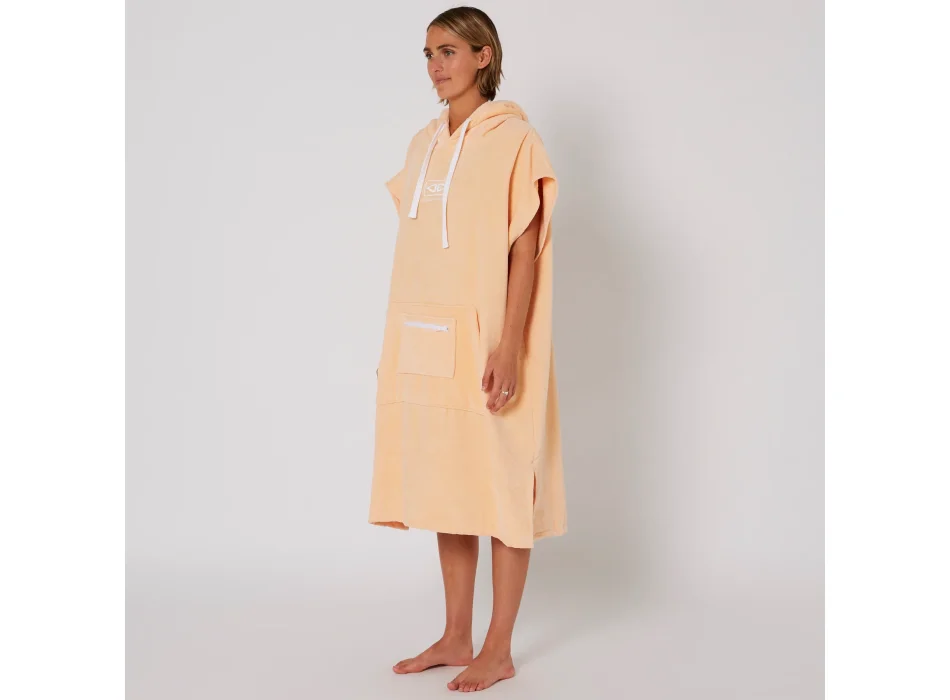 OCEAN & EARTH LADIES HOODED PONCHO IN SPUGNA DONNA PEACH