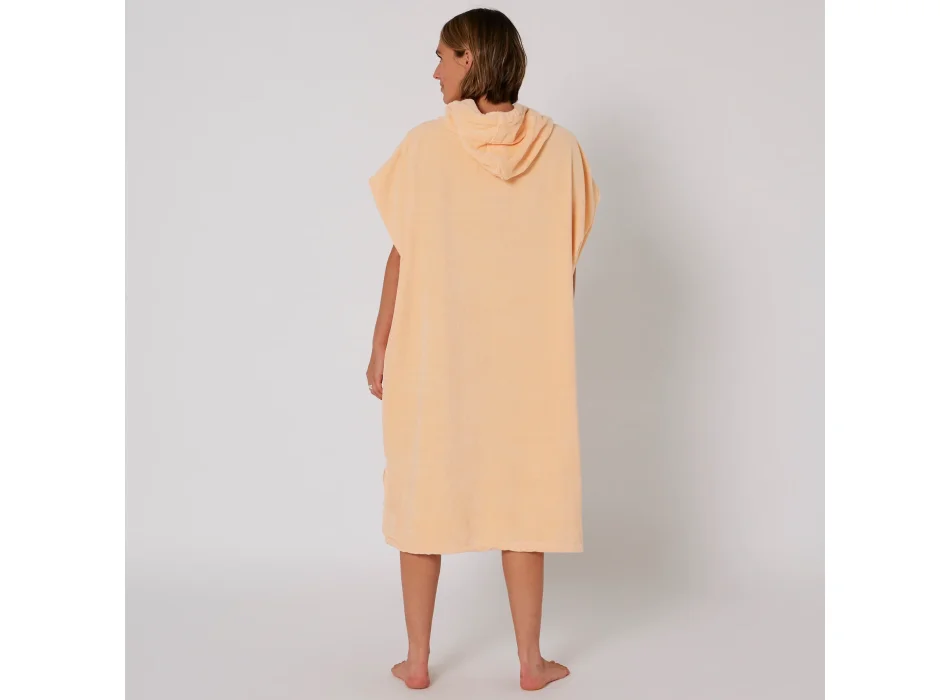 OCEAN & EARTH LADIES HOODED PONCHO IN SPUGNA DONNA PEACH