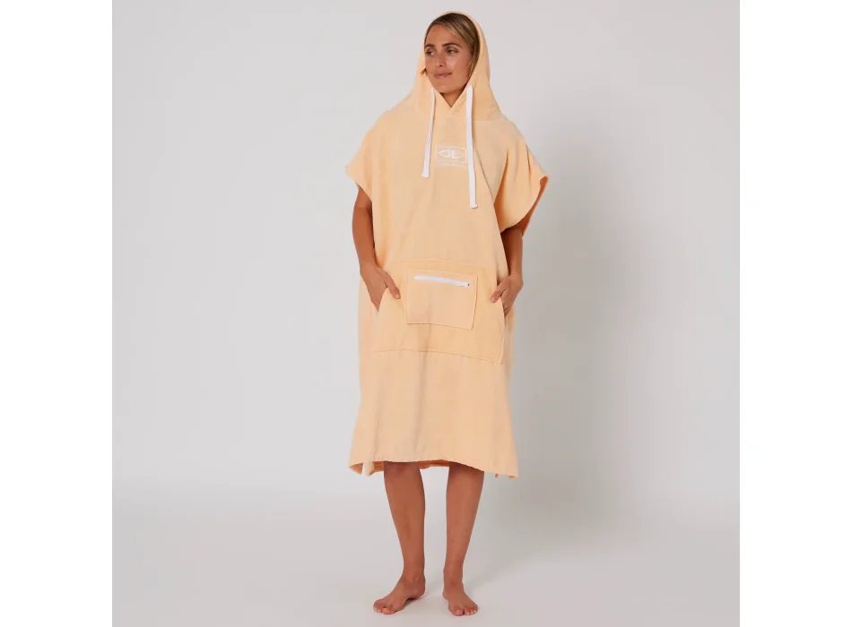 OCEAN & EARTH LADIES HOODED PONCHO IN SPUGNA DONNA PEACH