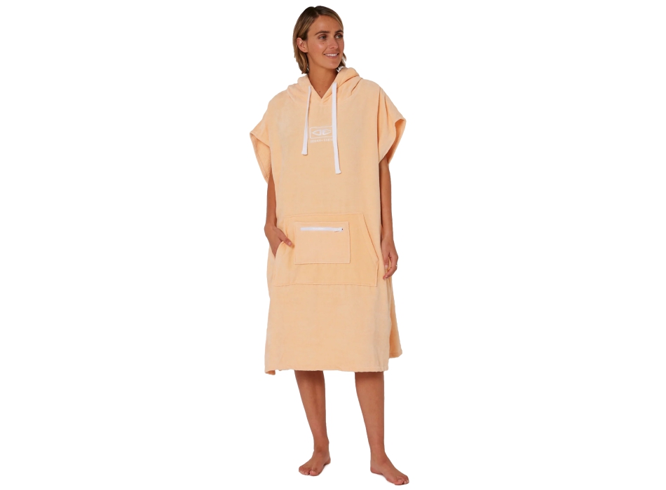 OCEAN & EARTH LADIES HOODED PONCHO IN SPUGNA DONNA PEACH