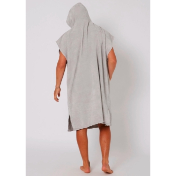 OCEAN & EARTH PONCHO IN SPUGNA LIGHT GREY