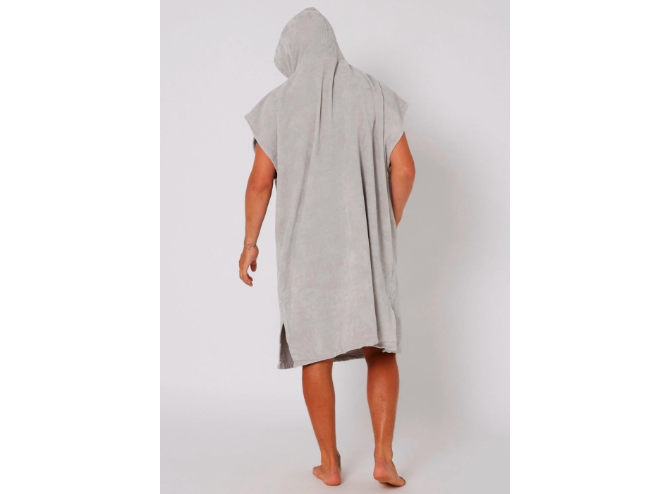 OCEAN & EARTH PONCHO IN SPUGNA LIGHT GREY