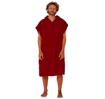 OCEAN & EARTH PONCHO TERRY IN SPUGNA BLOOD RED