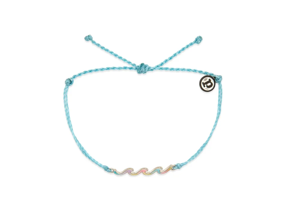 PURA VIDA TIE DYE WAVES CHARME BRACCIALETTO LIGHT BLUE