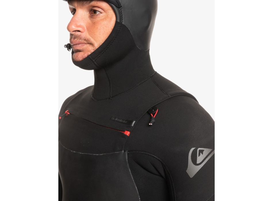 QUIKSILVER 5/4/3 MARATHON SESSIONS CHEST ZIP MUTA CON CAPPUCCIO