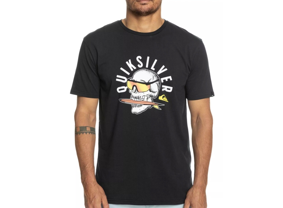 QUIKSILVER ROCKING SKULL T-SHIRT BLACK