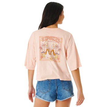 RIP CURL ALOHA WITH LOVE HERITAGE CROP TEE DONNA