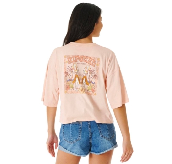 RIP CURL ALOHA WITH LOVE HERITAGE CROP TEE DONNA