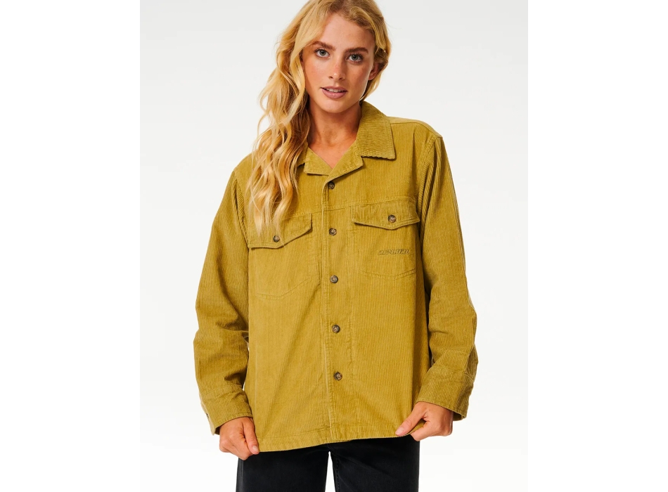 RIP CURL CAMICIA IN VELLUTO STEVIE CORD SHIRT KHAKI