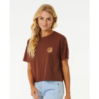 RIP CURL CELESTIAL SUN HERITAGE CROP TEE DONNA BROWN