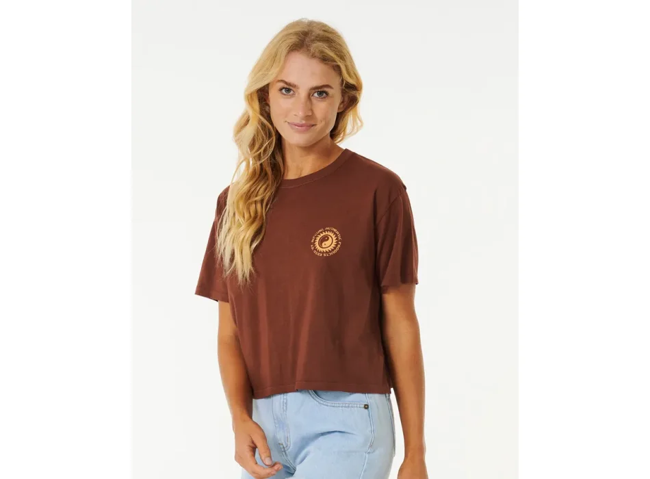 RIP CURL CELESTIAL SUN HERITAGE CROP TEE DONNA BROWN