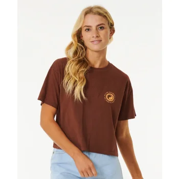 RIP CURL CELESTIAL SUN HERITAGE CROP TEE DONNA BROWN