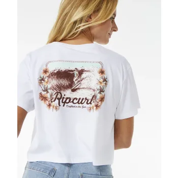 RIP CURL DANCING CROP T-SHIRT DONNA WHITE