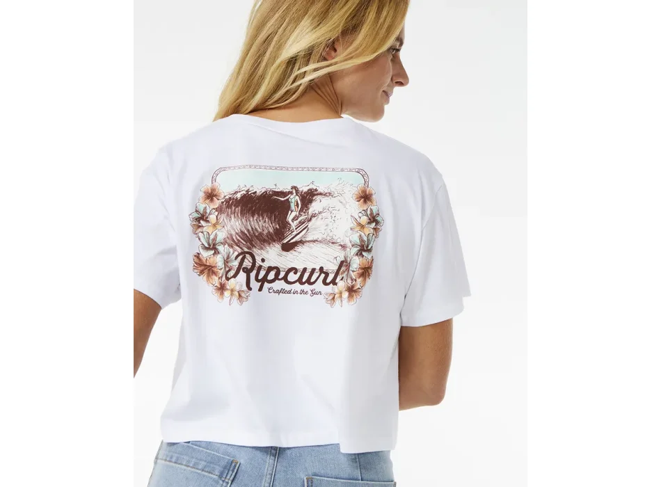 RIP CURL DANCING CROP T-SHIRT DONNA WHITE