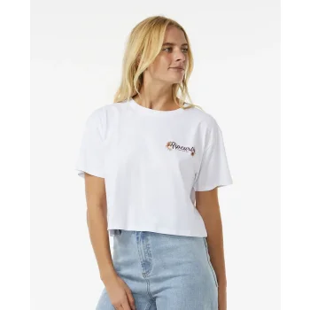 RIP CURL DANCING CROP T-SHIRT DONNA WHITE