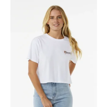 RIP CURL DANCING CROP T-SHIRT DONNA WHITE