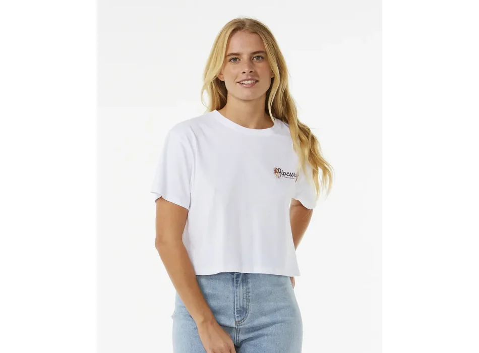 RIP CURL DANCING CROP T-SHIRT DONNA WHITE