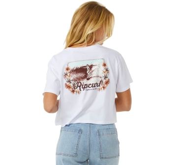 RIP CURL DANCING CROP T-SHIRT DONNA WHITE