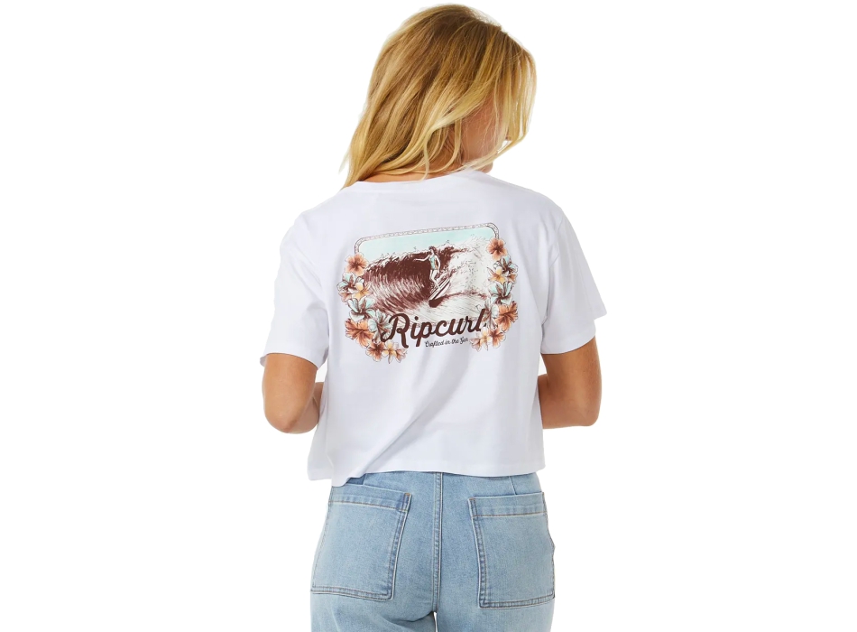 RIP CURL DANCING CROP T-SHIRT DONNA WHITE