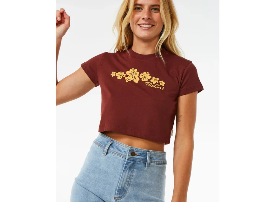 RIP CURL HIBISCUS BABY TEE DONNA PLUM