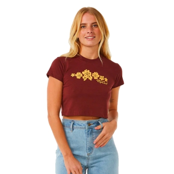 RIP CURL HIBISCUS BABY TEE DONNA PLUM