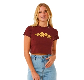 RIP CURL HIBISCUS BABY TEE DONNA PLUM