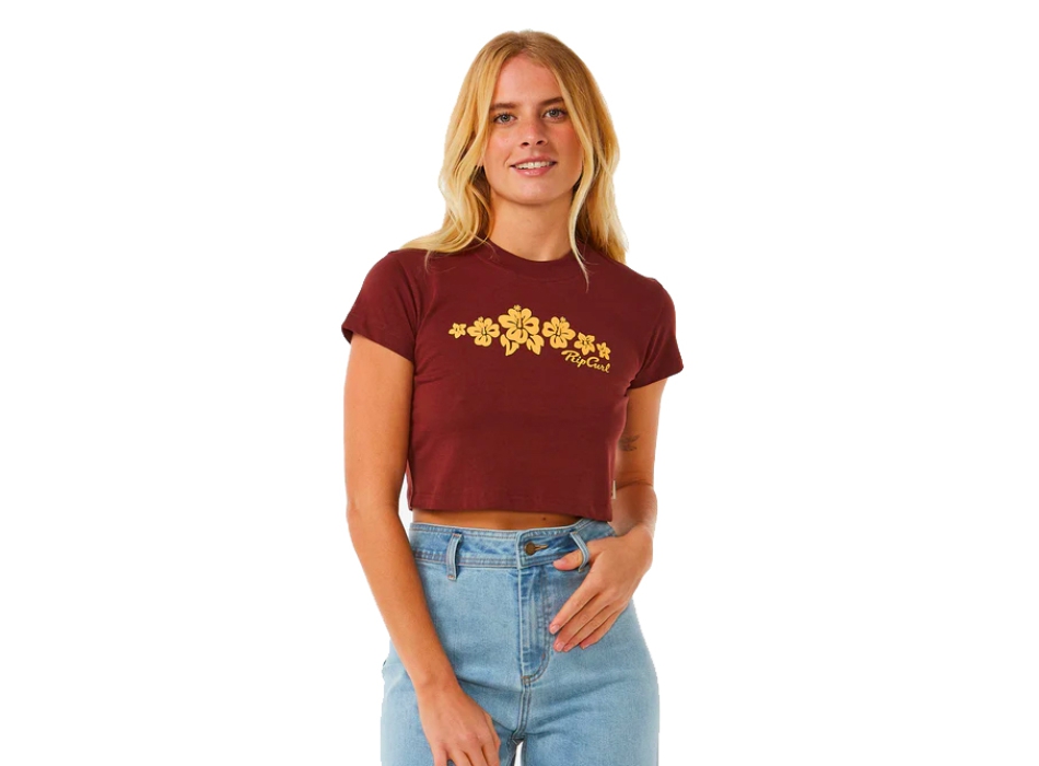 RIP CURL HIBISCUS BABY TEE DONNA PLUM