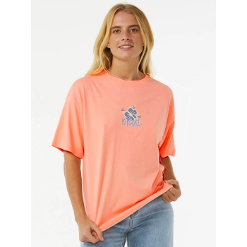 RIP CURL ISLAND TEE T-SHIRT DONNA BRIGHT PEACH