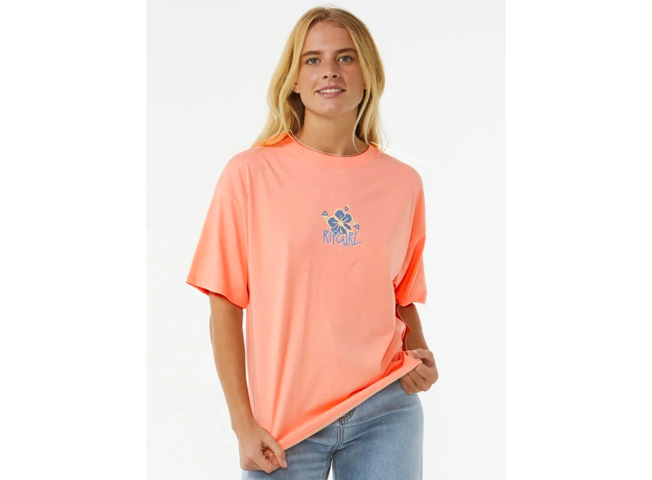 RIP CURL ISLAND TEE T-SHIRT DONNA BRIGHT PEACH