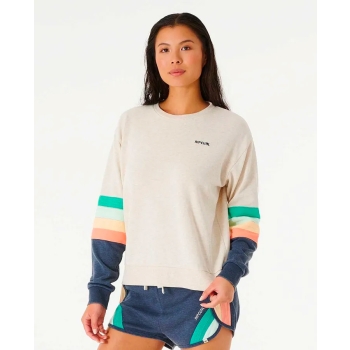 RIP CURL SURFBREAK CREW FELPA GIROCOLLO OATMEAL MARLE