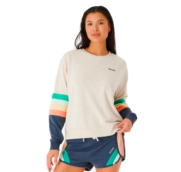 RIP CURL SURFBREAK CREW FELPA GIROCOLLO OATMEAL MARLE