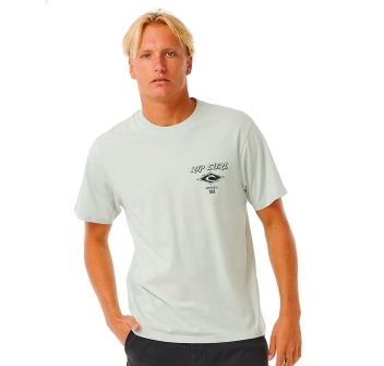 RIP CURL T-SHIRT FADE OUT ICON LIGHT GREEN