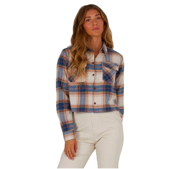 SALTY CREW CAMICIA IN FLANELLA STAY GOLDEN CROP FLANNEL