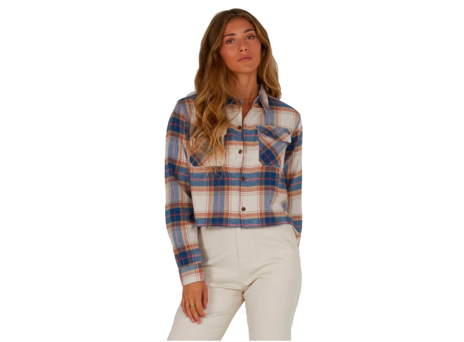 SALTY CREW CAMICIA IN FLANELLA STAY GOLDEN CROP FLANNEL