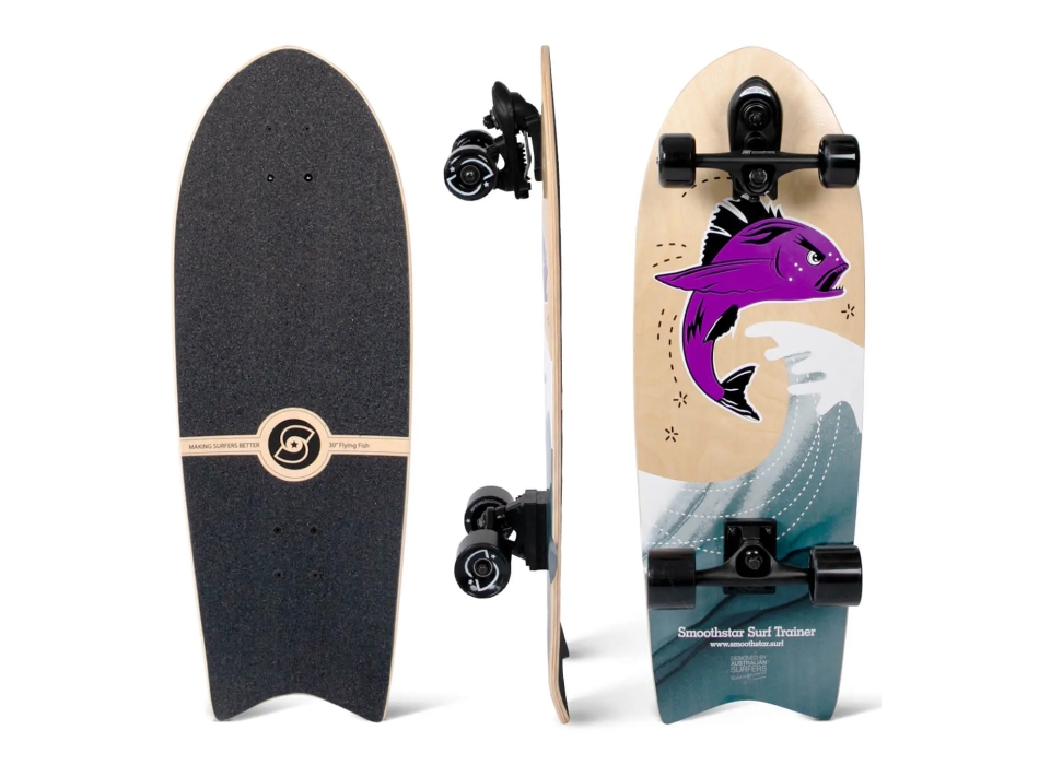 SMOOTHSTAR 30" THD FISH PURPLE SURFSKATE COMPLETO